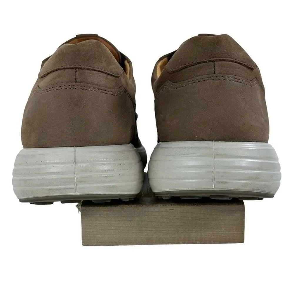 ECCO Soft 7 Brown Nubuck Leather Seawalker Runners Mens Size EU 46 (US 12-12.5)